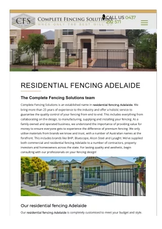Residential Fencing Adelaide