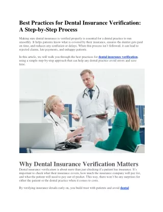 Best Practices for Dental Insurance Verification_A Step-by-Step Process