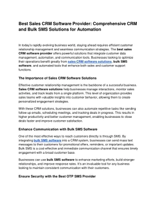 best sales crm software provider comprehensive