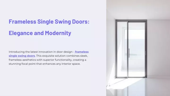 frameless single swing doors elegance