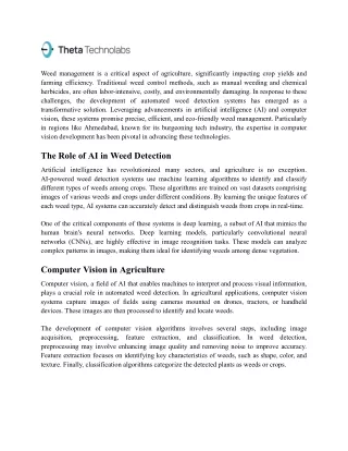 Automated Weed Detection Systems - Developing Mobile Apps with AI and Computer Vision