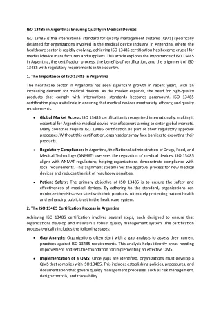 iso 13485 in argentina ensuring quality