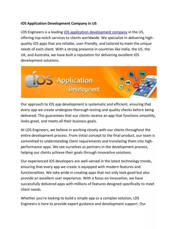 ios application development company in us