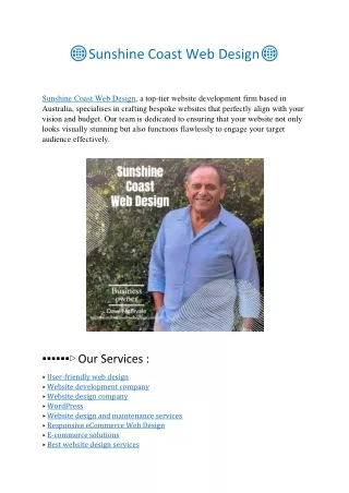 Sunshine Coast Web Design In Australia