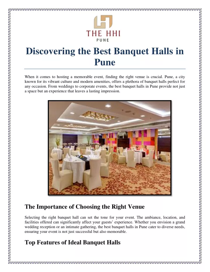 discovering the best banquet halls in pune