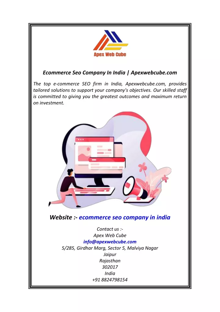 ecommerce seo company in india apexwebcube com