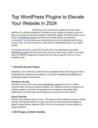 top wordpress plugins to elevate your website