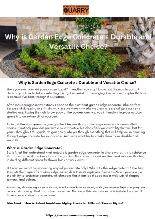 why is garden edge concrete a durable
