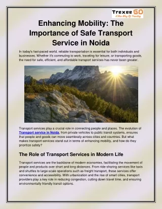 enhancing mobility the importance of safe