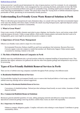 Eco-Friendly Green Waste Removal Solutions in Perth