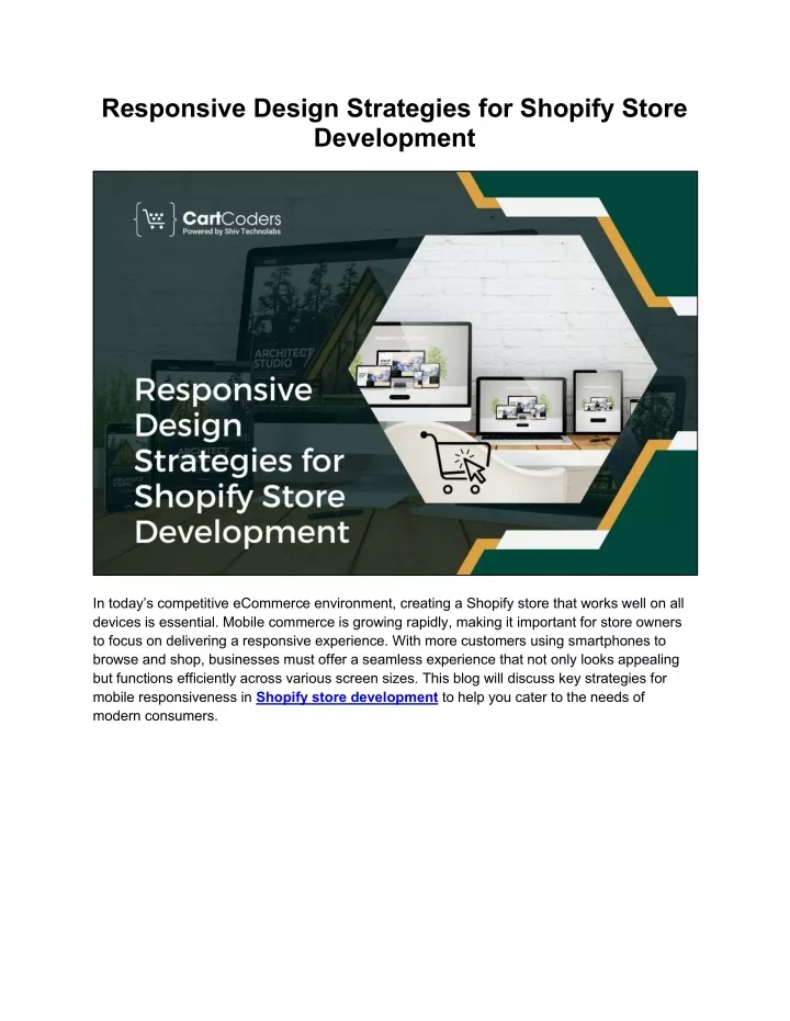 responsive design strategies for shopify store