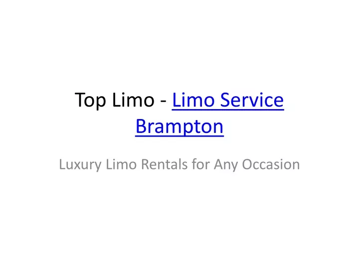 top limo limo service brampton