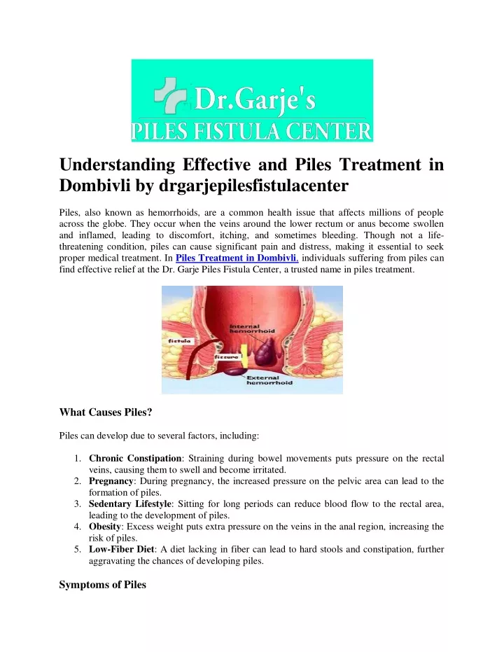 understanding effective and piles treatment