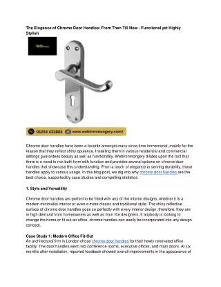 Why Choose Chrome Door Handles for Your Home?