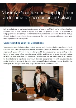 Maximize Your Refund | Top Tips from an Income Tax Accountant in Calgary