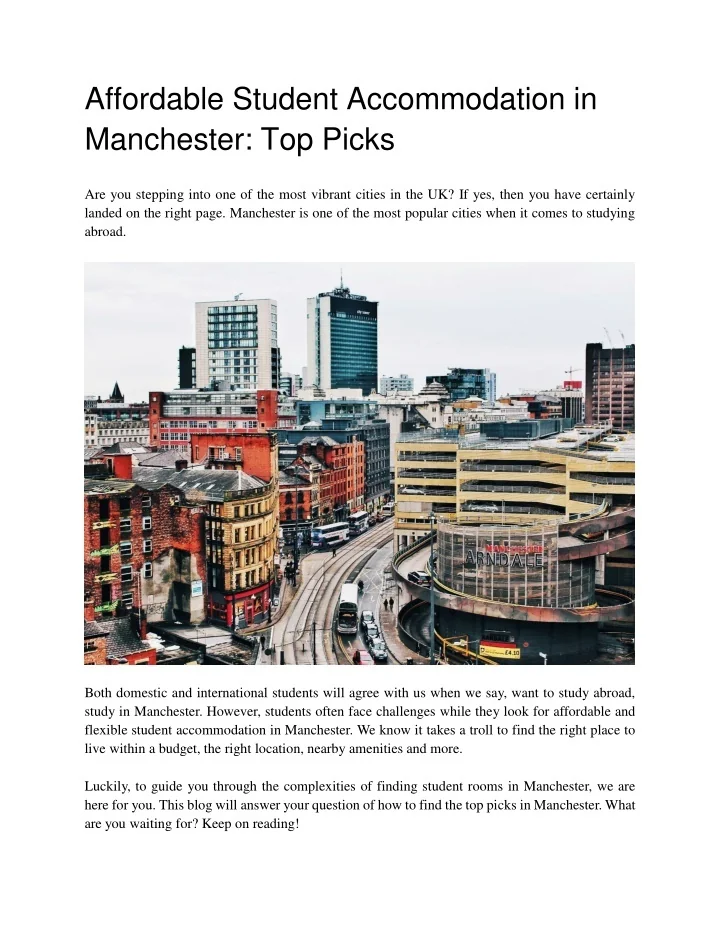 PPT - Affordable Student Accommodation in Manchester_ Top Picks ...