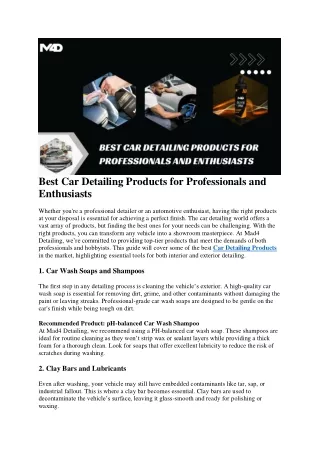Best Car Detailing Products for Professionals and Enthusiasts