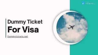 Dummy Ticket For Visa