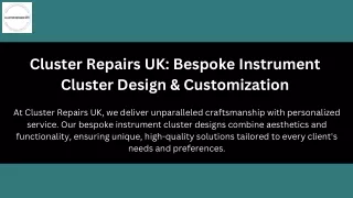 Cluster Repairs UK Reviews: What Customers Are Saying About Our Custom Designs