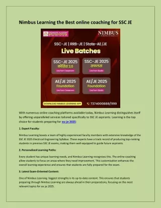 nimbus learning the best online coaching