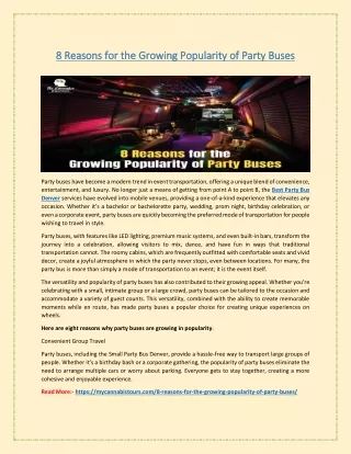 8 Reasons for the Growing Popularity of Party Buses
