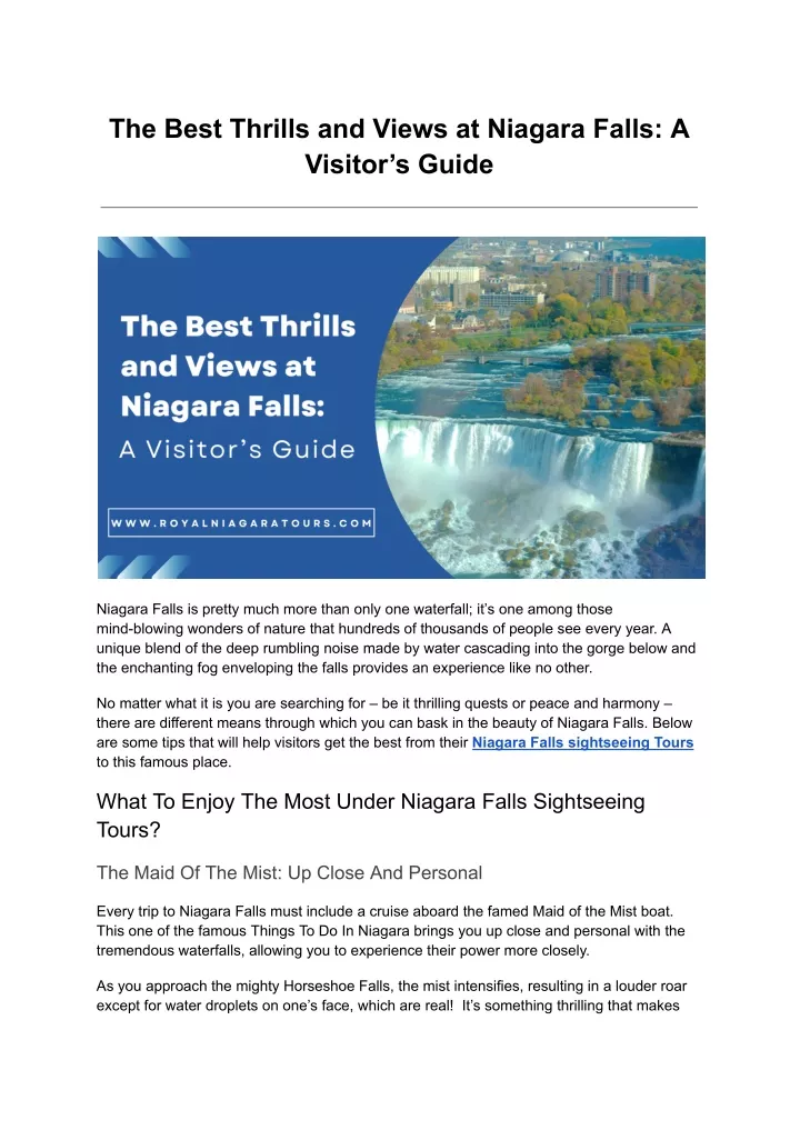 the best thrills and views at niagara falls