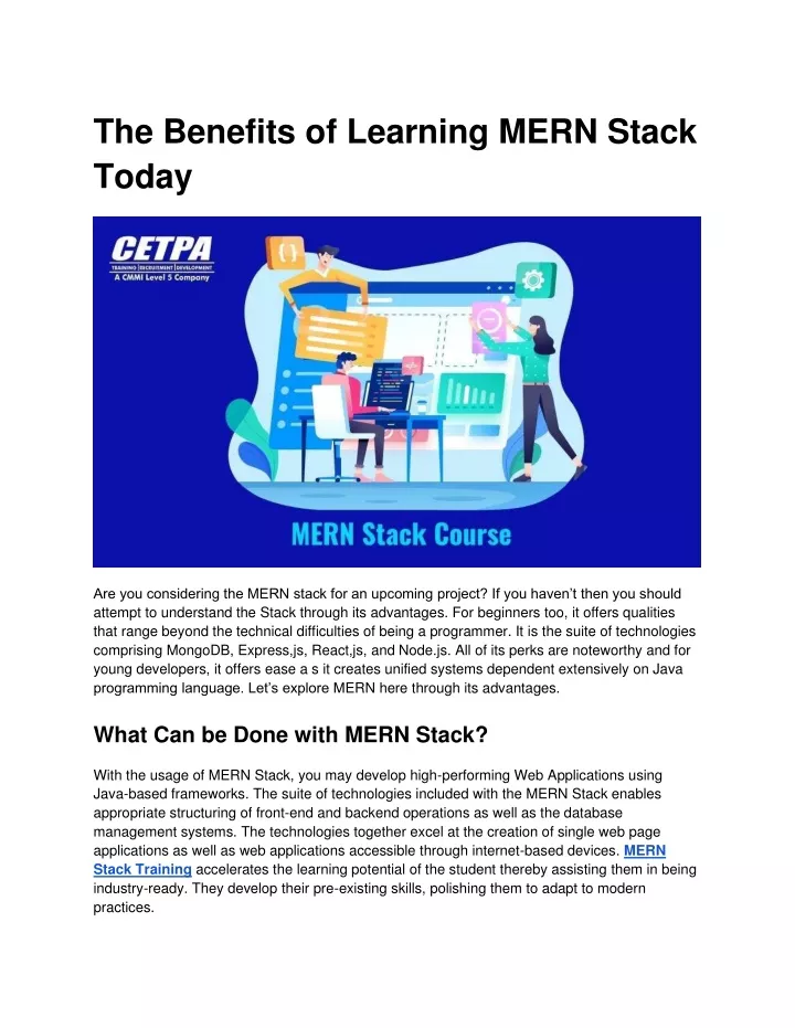 the benefits of learning mern stack today