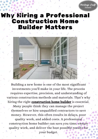 Top Construction Home Builders for Quality Custom Homes