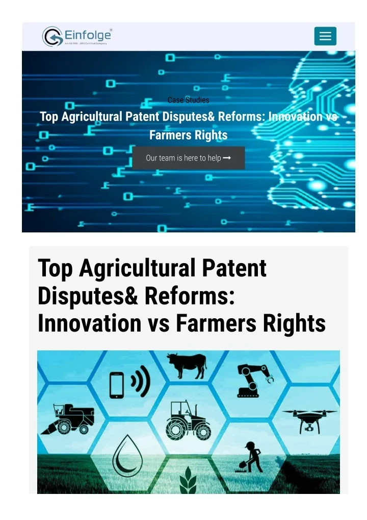 Farmers Rights Vs Researchers Rights PPT - Top Agricultural Patent Disputes & Reforms Innovation vs Farmers ...