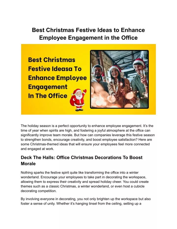 best christmas festive ideas to enhance employee