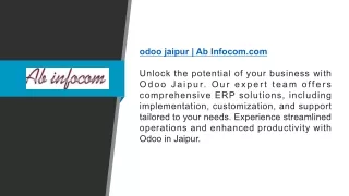 odoo jaipur | Ab Infocom.com