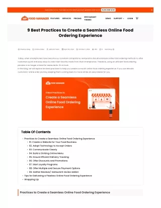 seamless online food ordering experience