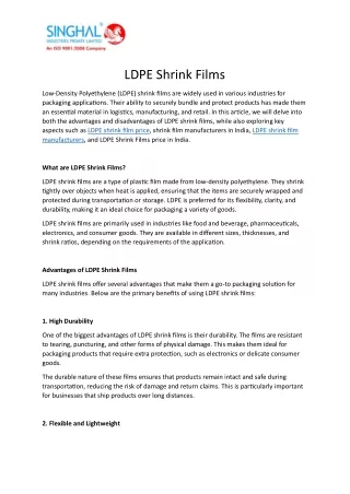 ldpe shrink films