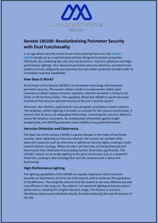 senstar lm100 revolutionizing perimeter security