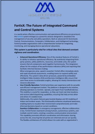 fortisx the future of integrated command