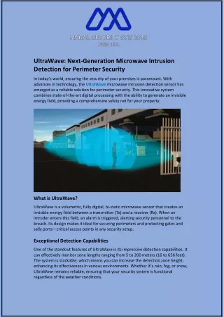 ultrawave next generation microwave intrusion