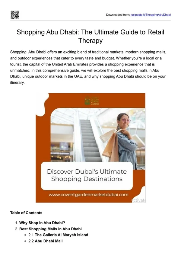 Shopping Abu Dhabi: The Ultimate Guide to Retail Therapy
