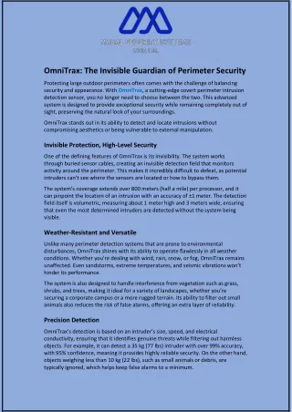 omnitrax the invisible guardian of perimeter