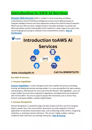 Aws Ai Certification | Ai With Aws Training