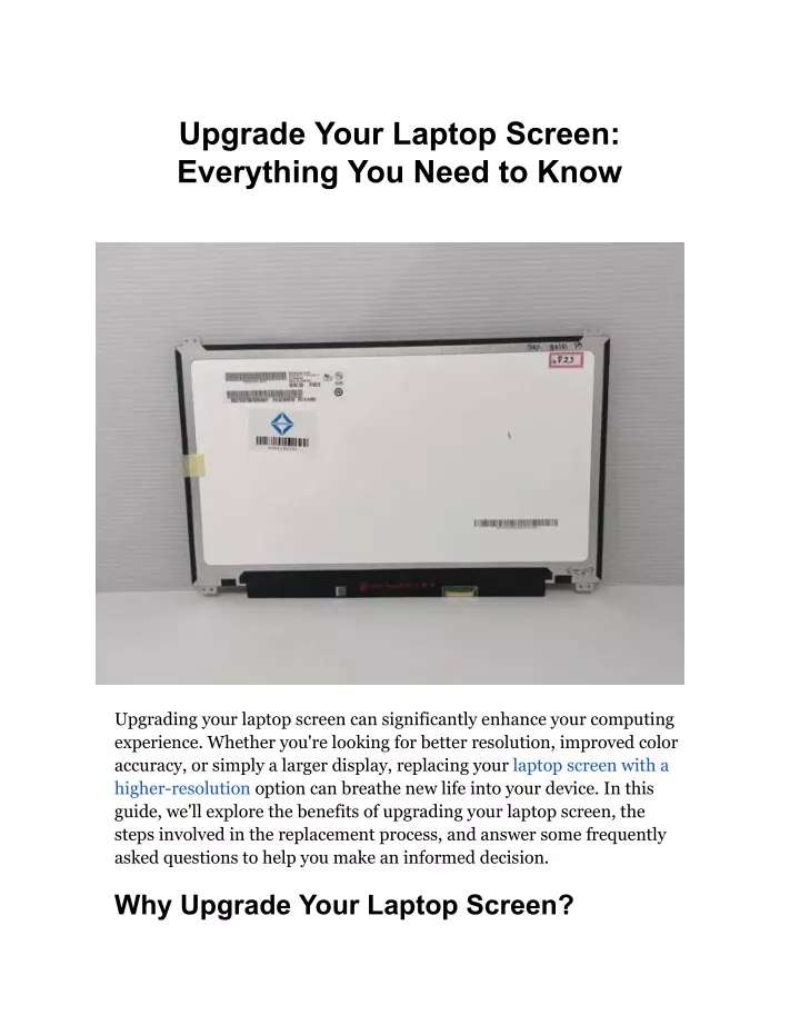 upgrade your laptop screen everything you need