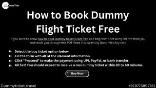 How To Book Dummy Flight Ticket Free pdf