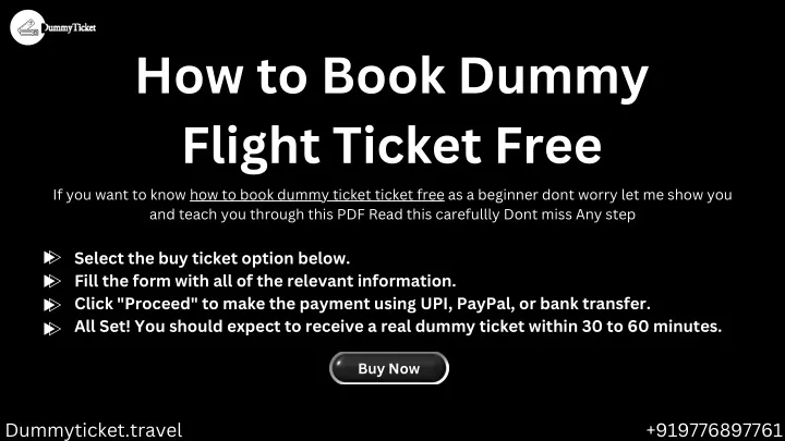 how to book dummy flight ticket free if you want