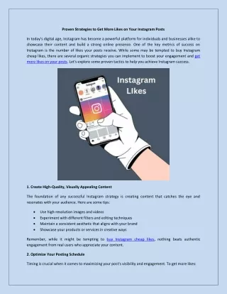 Proven Strategies to Get More Likes on Your Instagram Posts