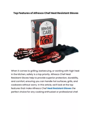top features of alfresco chef heat resistant