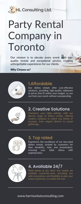 Party Rental Company in Toronto | Harrison Luis Consulting
