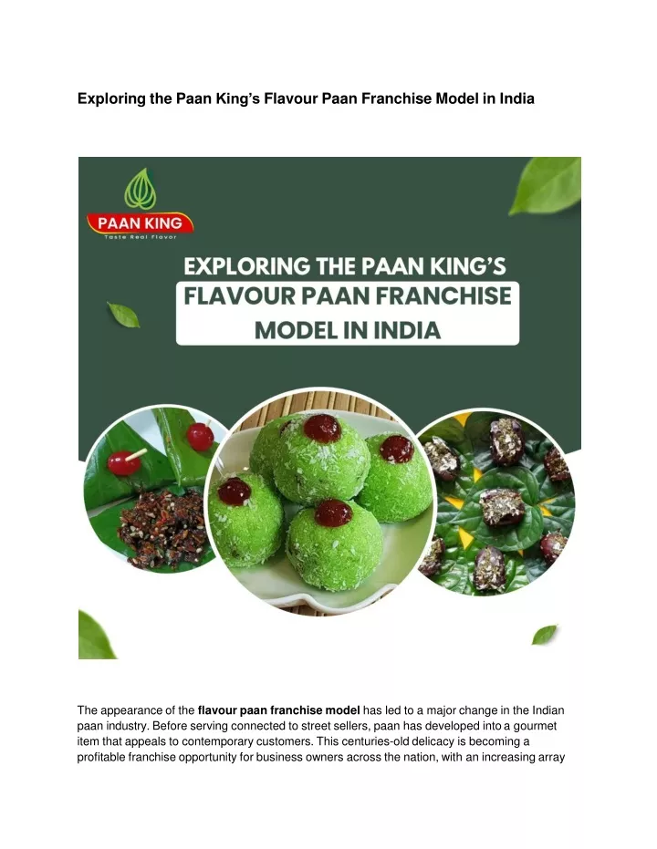 exploring the paan king s flavour paan franchise