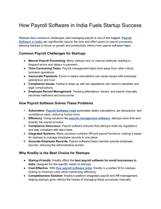 How Payroll Software in India Fuels Startup Success