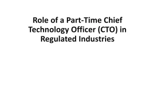Role of a Part-Time Chief Technology Officer (