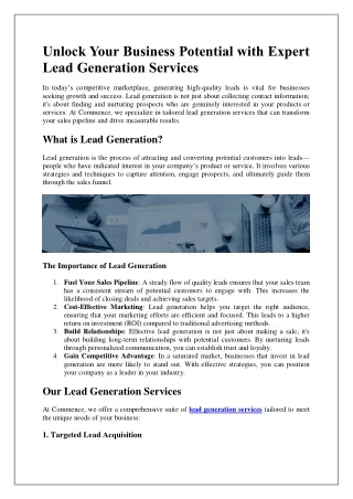 Effective Lead Generation Solutions