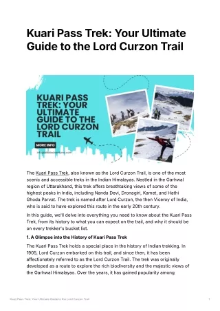 Kuari Pass Trek: Your Ultimate Guide to the Lord Curzon Trail